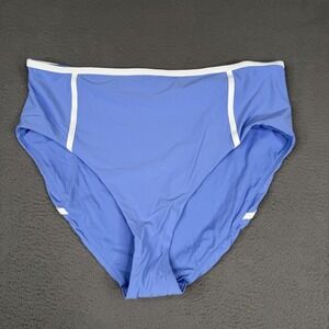 Calia Bikini Swim Bottom Womens XL Light Blue White Trim High Rise New Swimwear